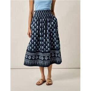 NWT $148 Johnnie-O Kinsley Block Print Midi Skirt Floral Sz Medium